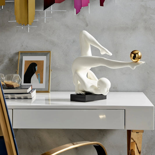 MARGAUX DOLL SCULPTURE // MATTE WHITE AND GOLD