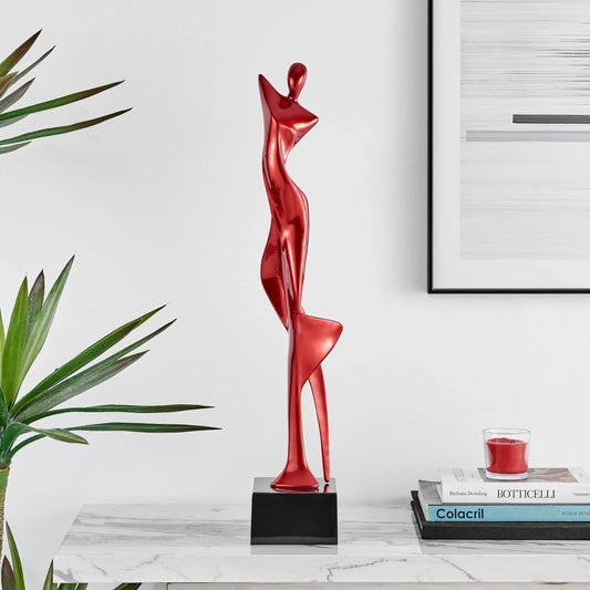 ESCULTURA ALLEGRA DE 29 PULGADAS - ROJO METÁLICO O GRIS