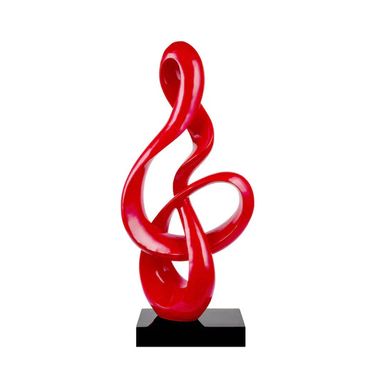 ESCULTURA ABSTRACTA ANTILIA TREBLE - CROMO GRANDE, ROJO METÁLICO O ROJO