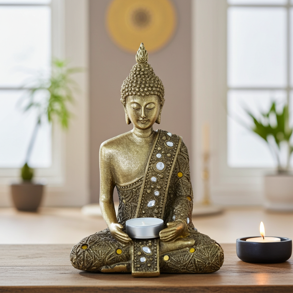 10" Gold Sitting Buddha