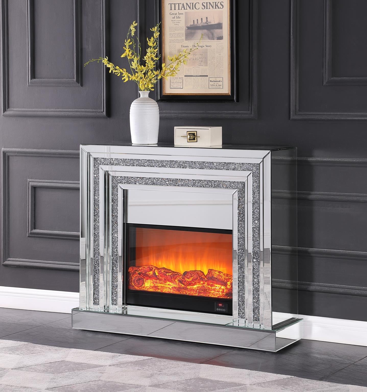 TV STAND W FIREPLACE