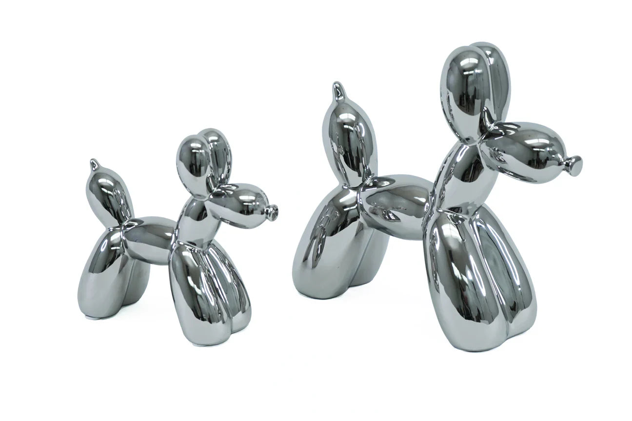 Escultura de perro globo de 2 piezas