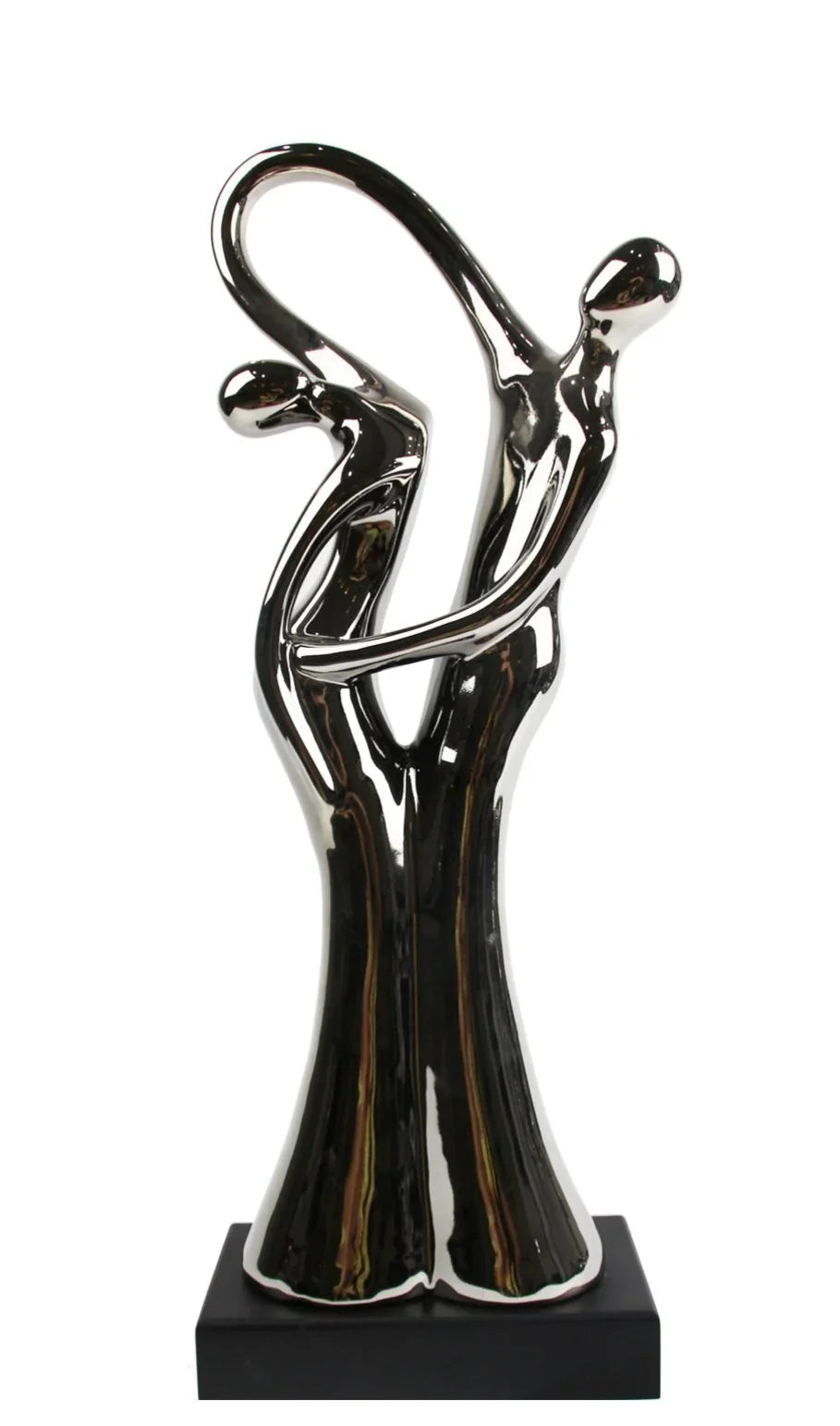 Escultura abstracta de pareja blanca