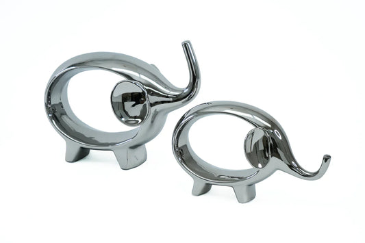 2pc Ceramic Elephant Set