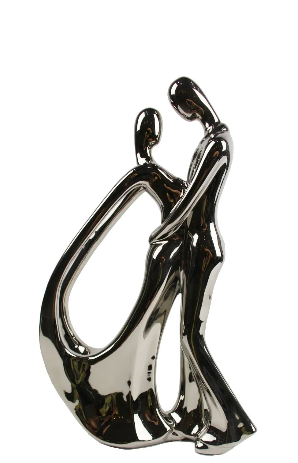 Escultura de pareja bailando en plata