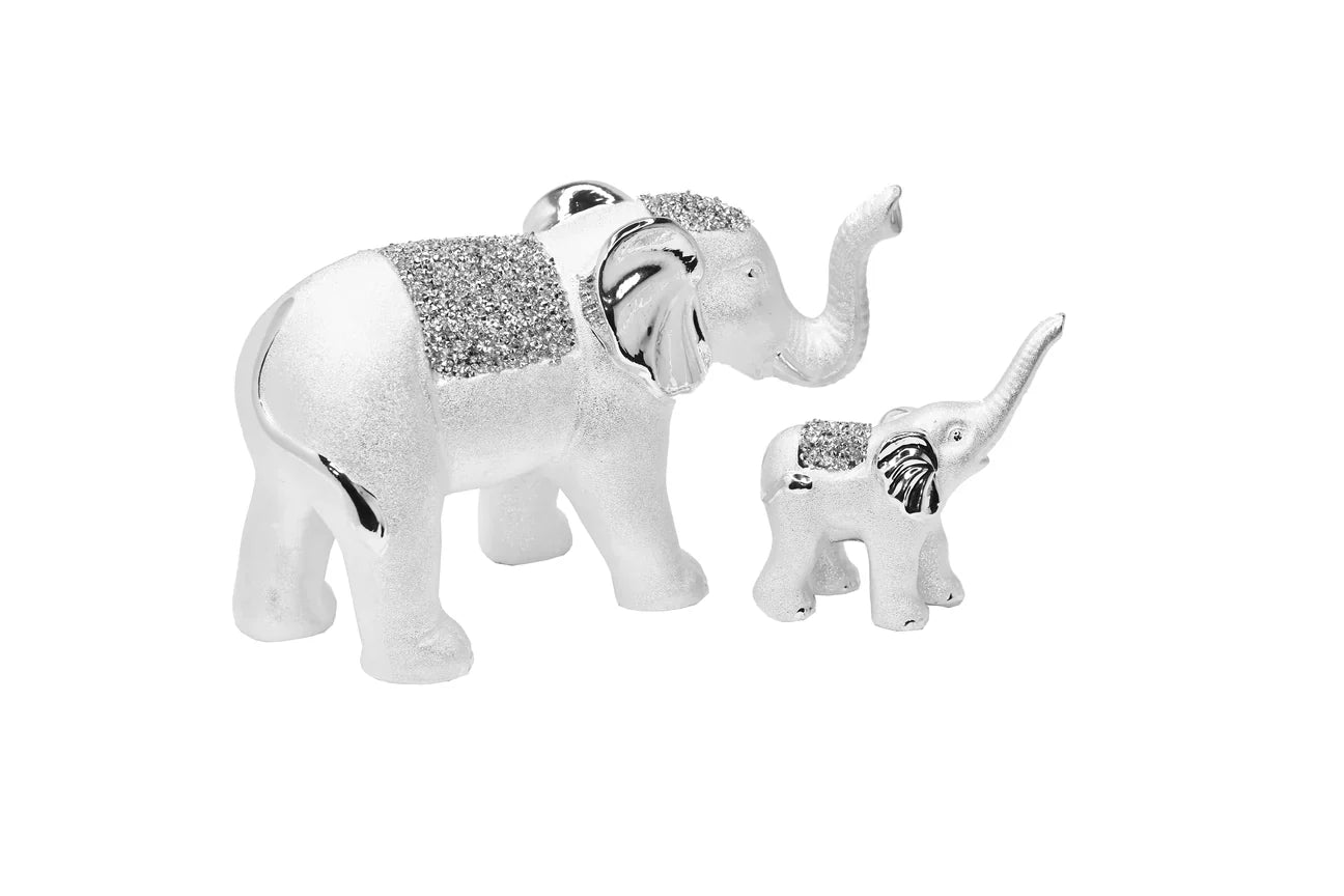 Elefante de diamante 2 piezas con bebé