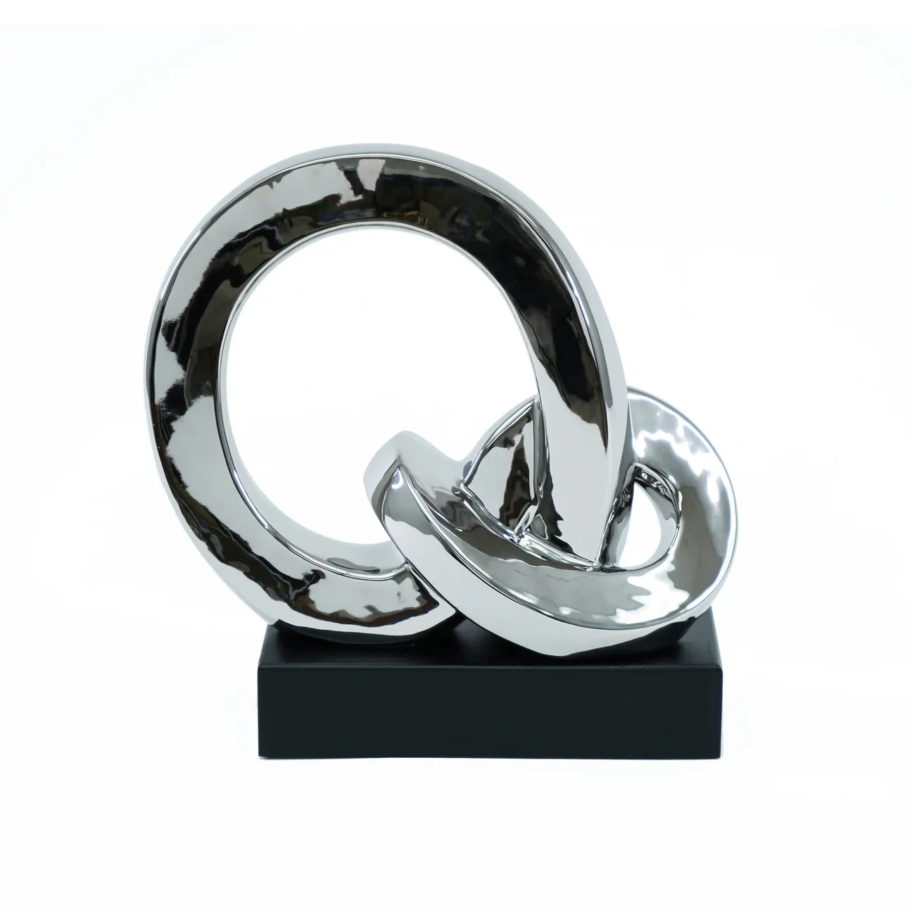 Escultura de nudo de cerámica con base