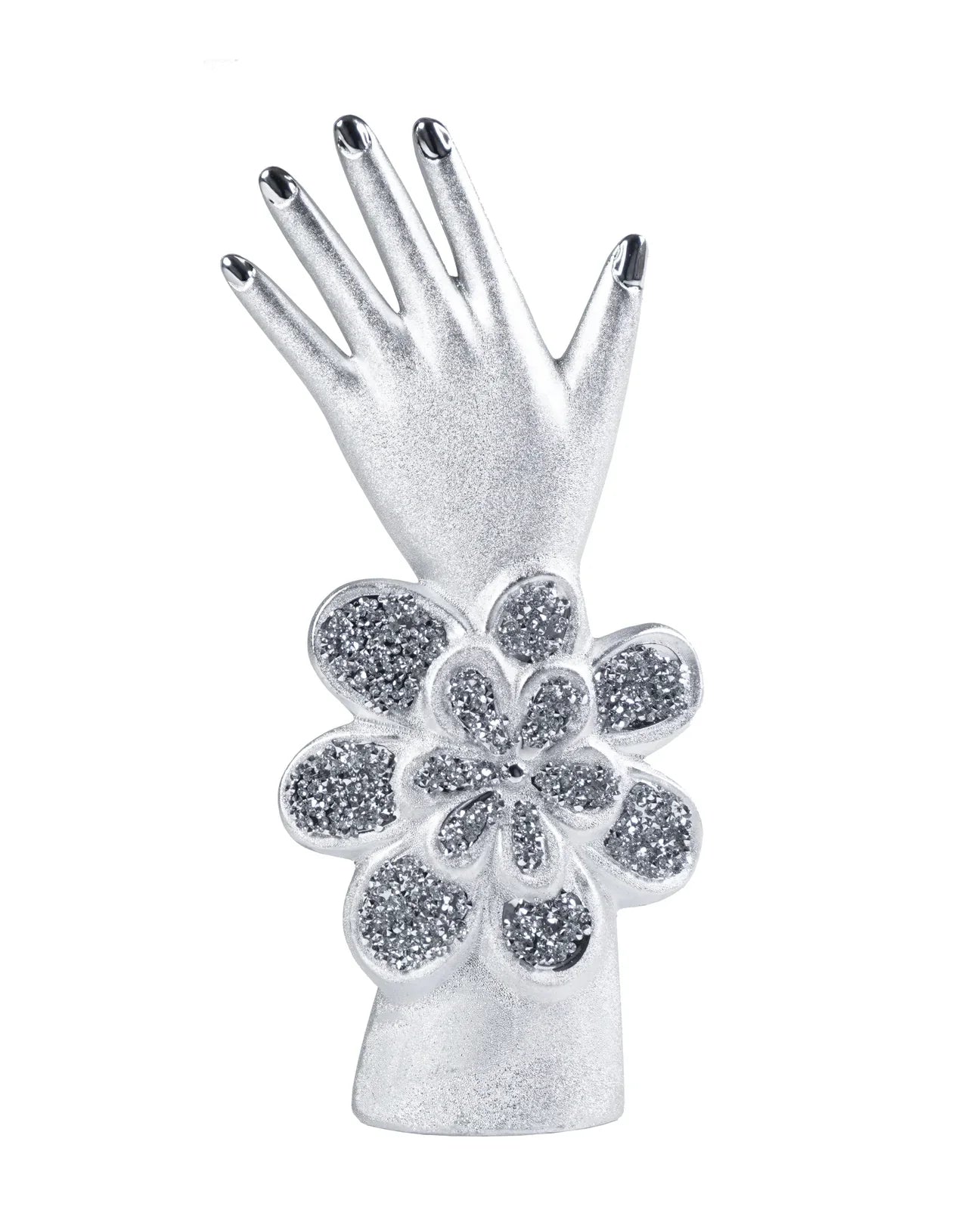 Escultura de la mano de diamante