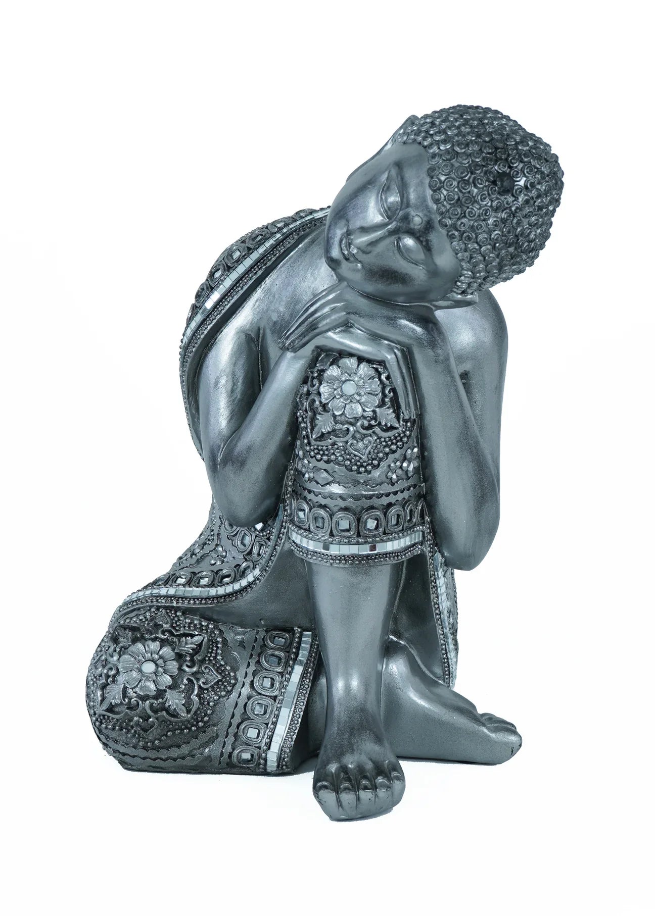 Buda durmiente de plata