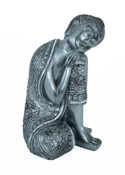 Buda durmiente de plata