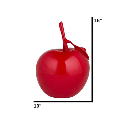 ESCULTURA DE MANZANA DE COLOR SÓLIDO // ROJO