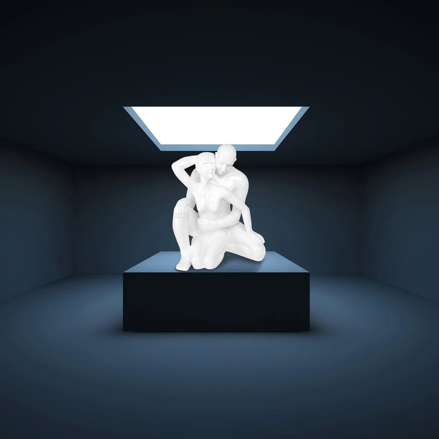 ESCULTURA DE PAREJA ROMÁNTICA ENTRELZADA