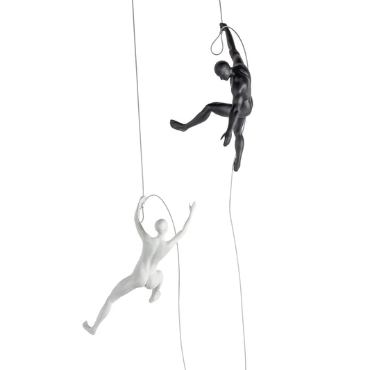 MATTE BLACK & WHITE WALL SCULPTURE COUPLE