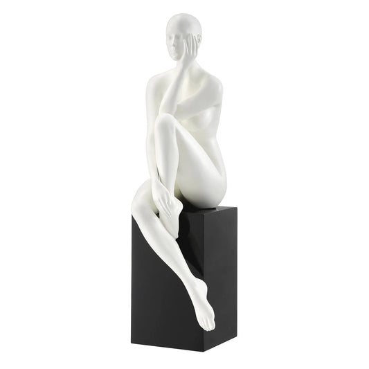 ESCULTURA DE MUÑECA ANTOINETTE CON BASE // BLANCO MATE