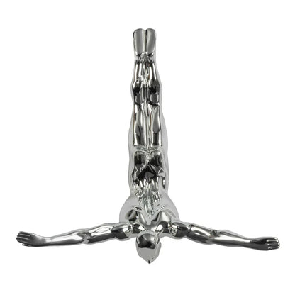 ESCULTURA DECORATIVA DE PARED BUZO // 28 CM CROMADA