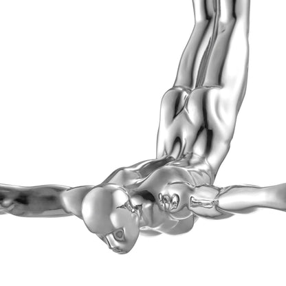 ESCULTURA DECORATIVA DE PARED BUZO // 28 CM CROMADA