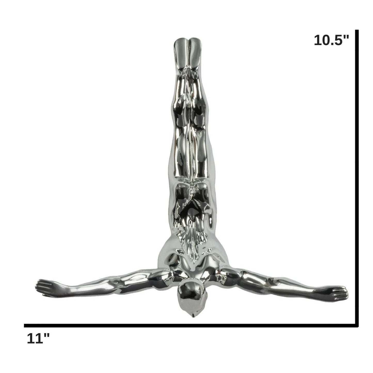 ESCULTURA DECORATIVA DE PARED BUZO // 28 CM CROMADA