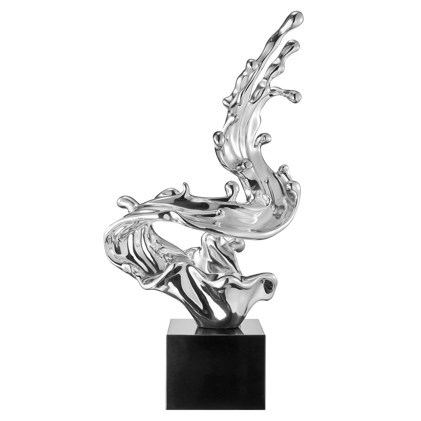 ESCULTURA ROMPEOLAS // CROMADA, 61 CM DE ALTO