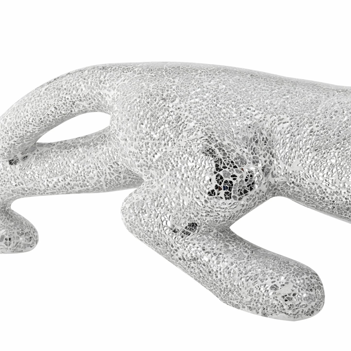 BOLI PANTHER SCULPTURE // GLASS AND CHROME