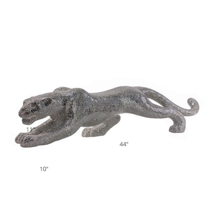 BOLI PANTHER SCULPTURE // GLASS AND CHROME