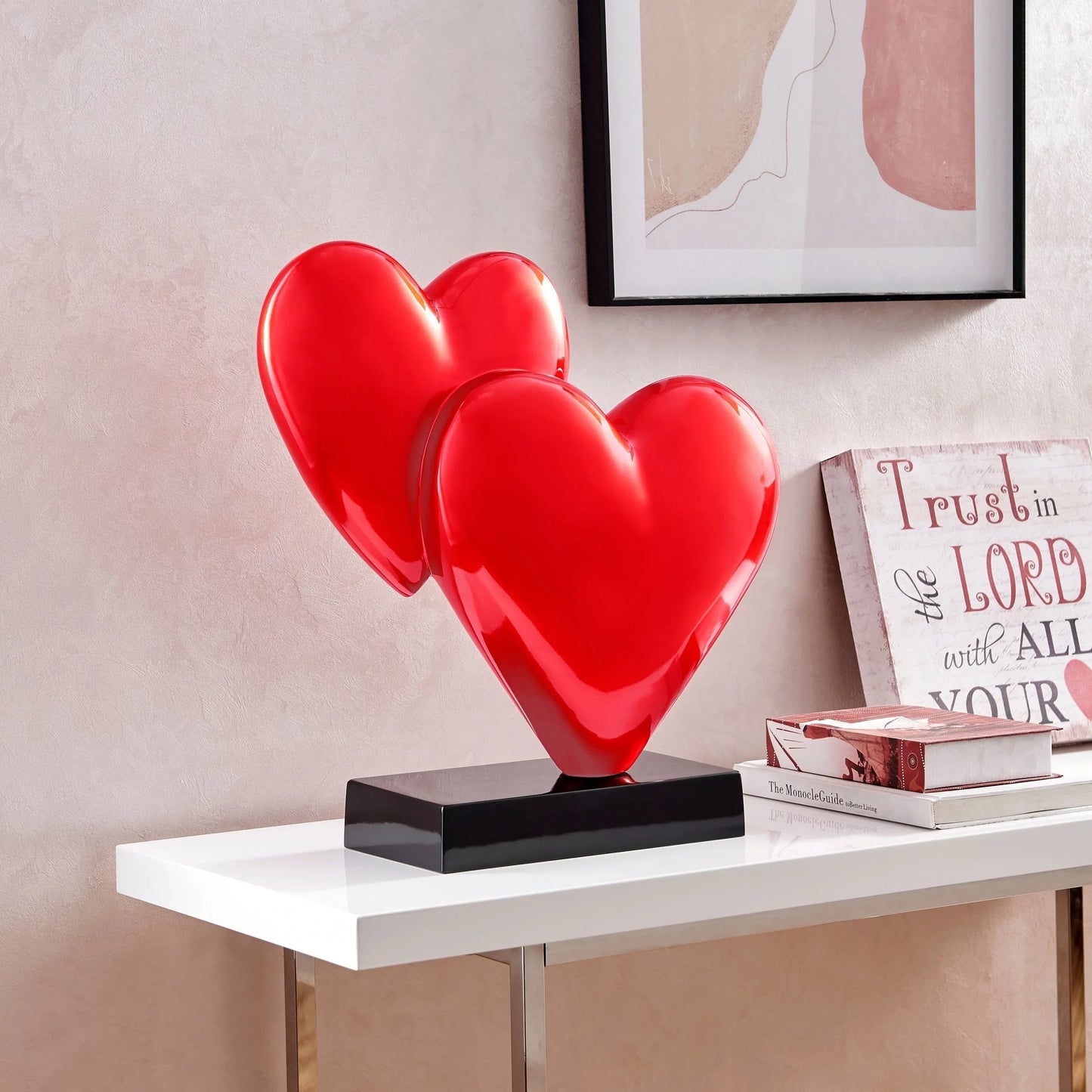 ESCULTURA DE DOBLE CORAZÓN // ROJO