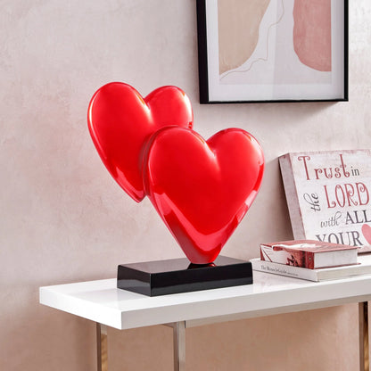 ESCULTURA DE DOBLE CORAZÓN // ROJO