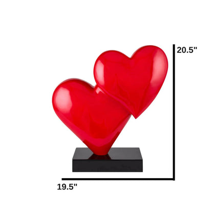 ESCULTURA DE DOBLE CORAZÓN // ROJO