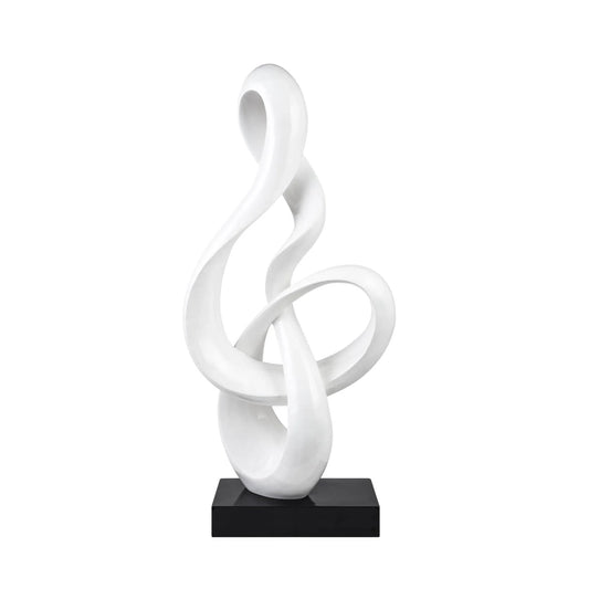 ESCULTURA ABSTRACTA TRIPLE ANTILIA - BLANCO GRANDE Y BLANCO PEQUEÑO