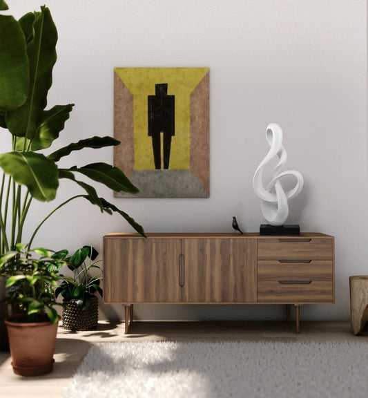 ESCULTURA ABSTRACTA TRIPLE ANTILIA - BLANCO GRANDE Y BLANCO PEQUEÑO