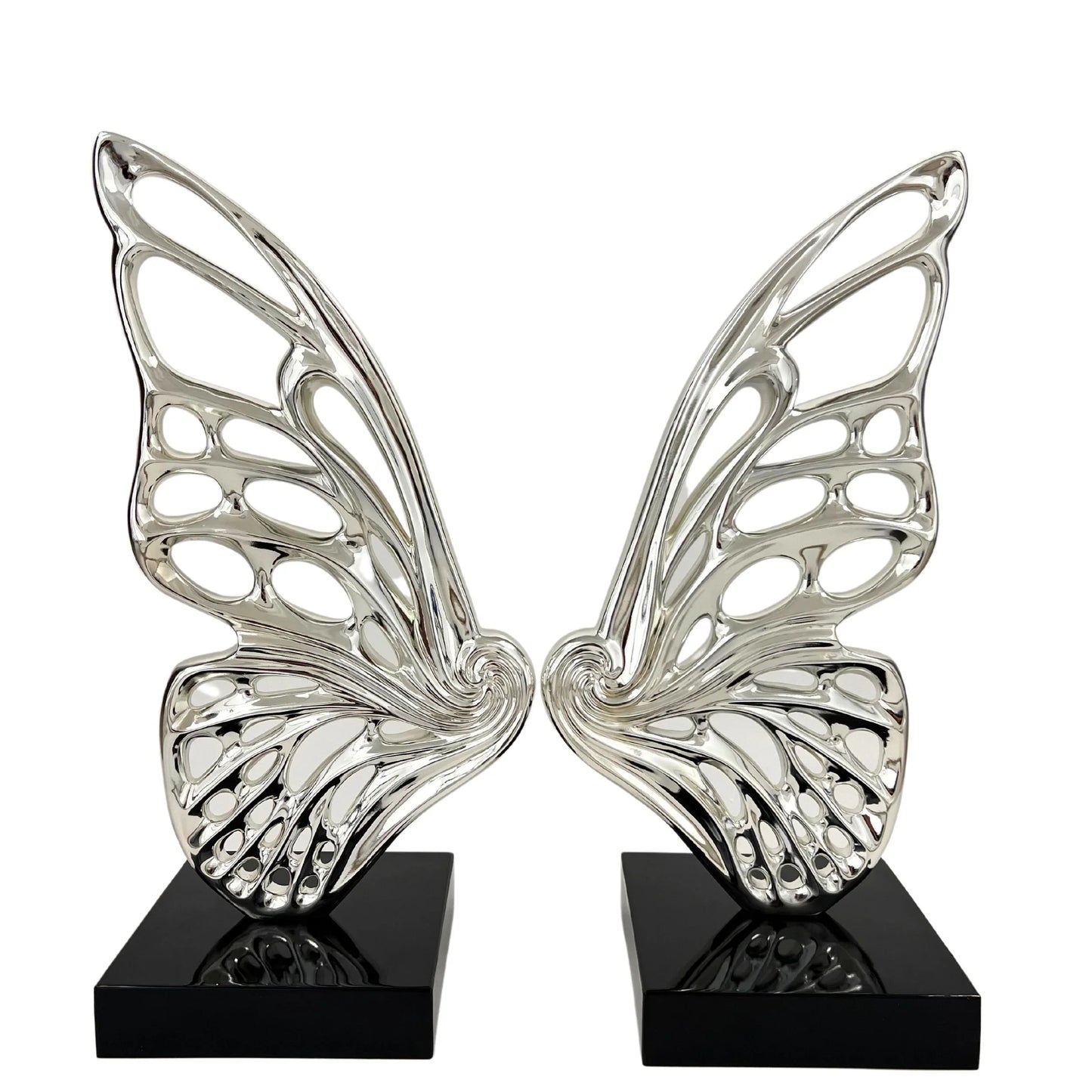 ESCULTURA DE CROMO ALAS DE MARIPOSA