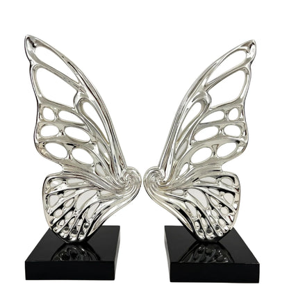 ESCULTURA DE CROMO ALAS DE MARIPOSA