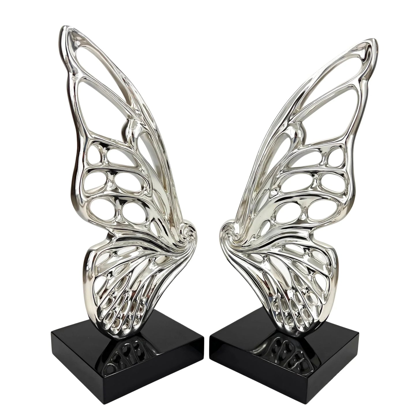 ESCULTURA DE CROMO ALAS DE MARIPOSA