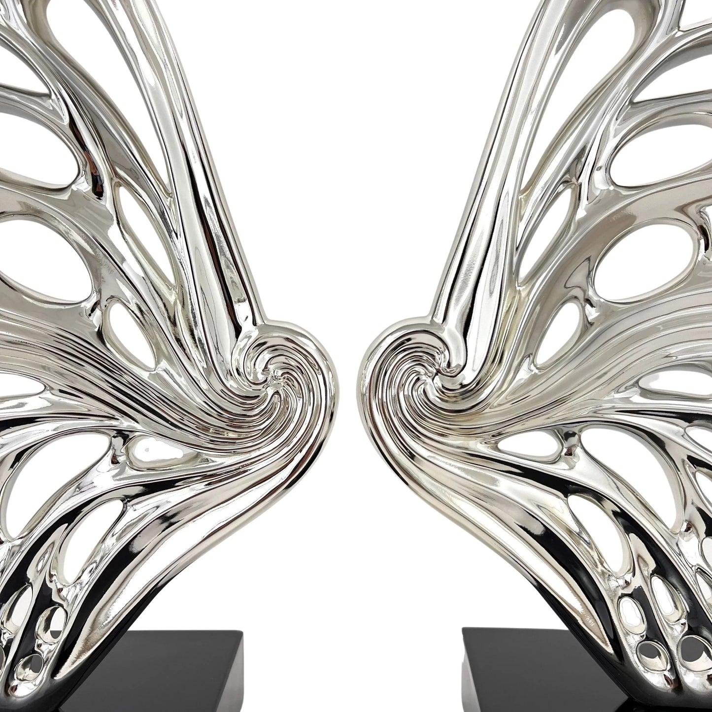 ESCULTURA DE CROMO ALAS DE MARIPOSA