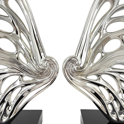 ESCULTURA DE CROMO ALAS DE MARIPOSA