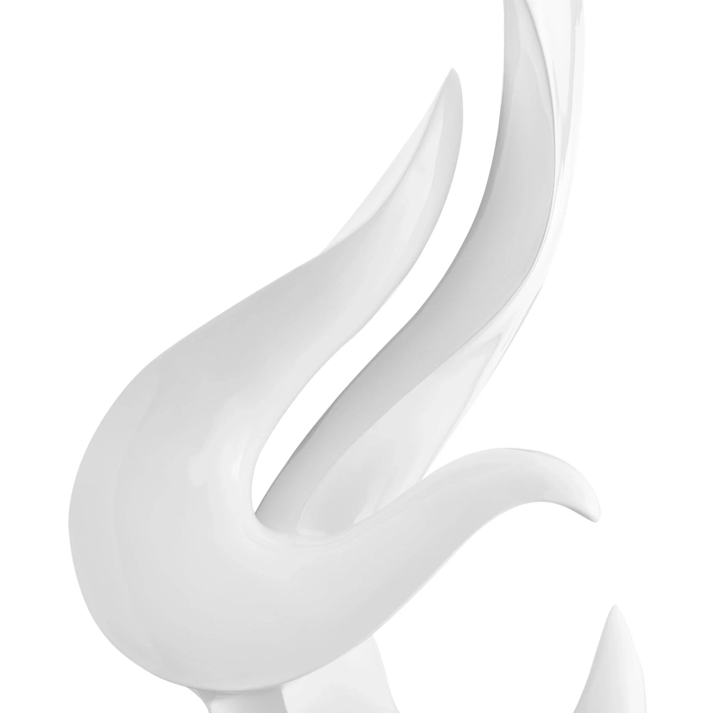 ESCULTURA DE SUELO LLAMA BLANCA CON BASE NEGRA, 65" DE ALTO