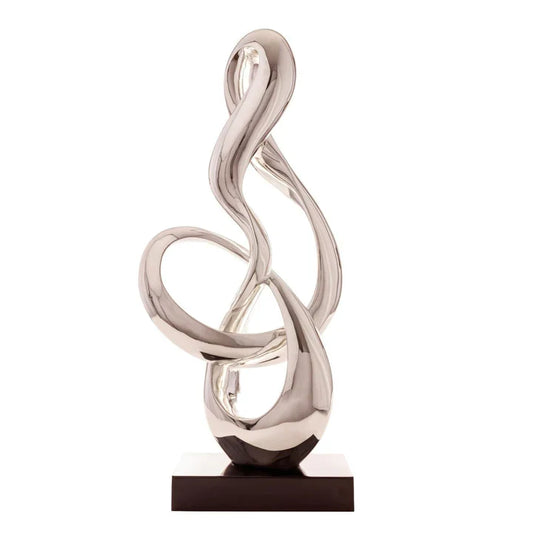 ESCULTURA ABSTRACTA ANTILIA TREBLE - CROMO GRANDE, ROJO METÁLICO O ROJO