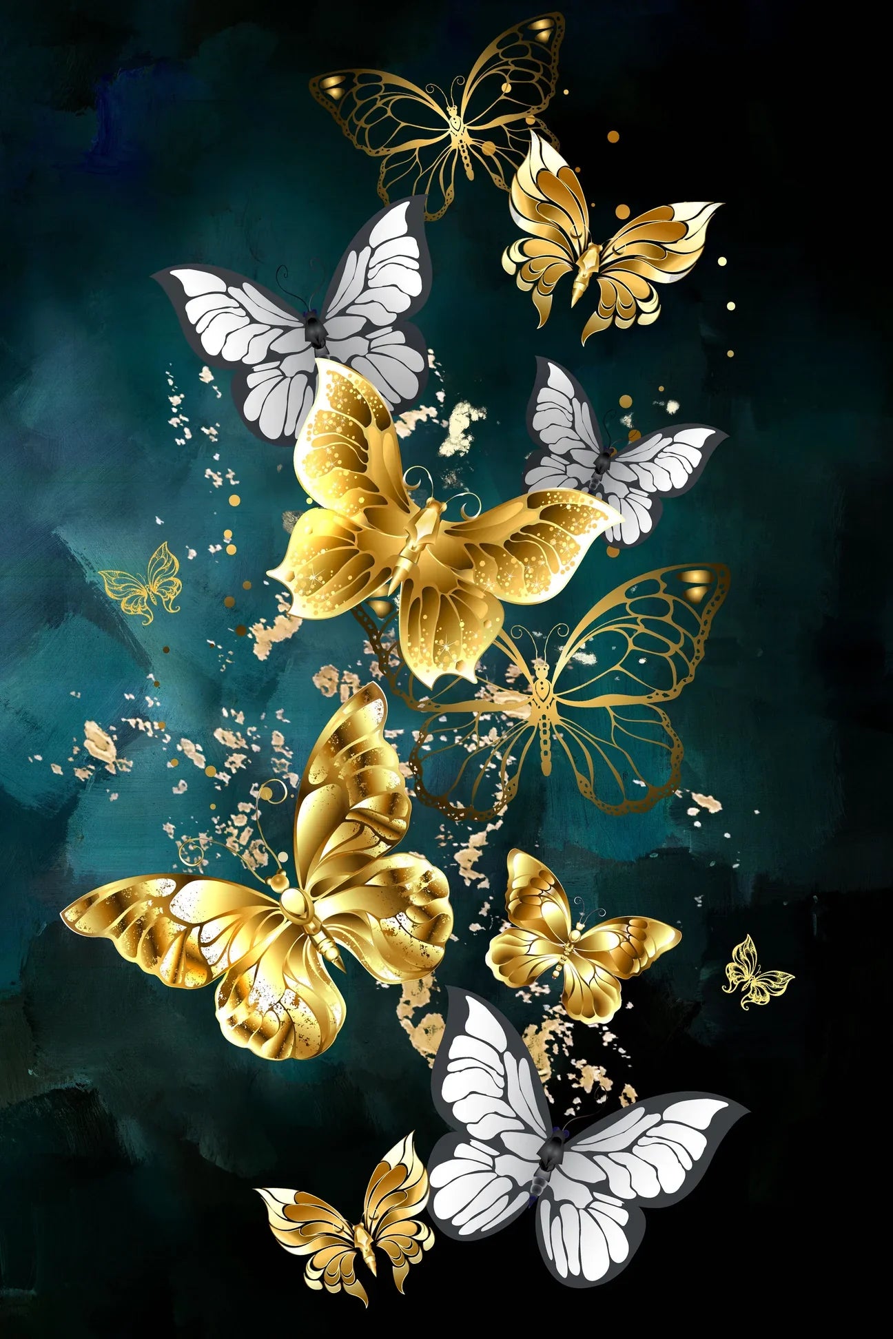 Mariposas con Detalles Dorados