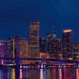 Juego de 3 piezas de arte en vidrio de Miami