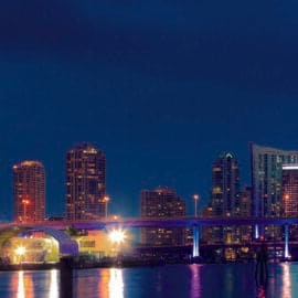 Juego de 3 piezas de arte en vidrio de Miami