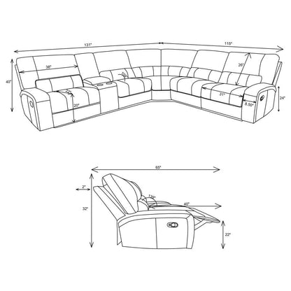 Sectional recliner