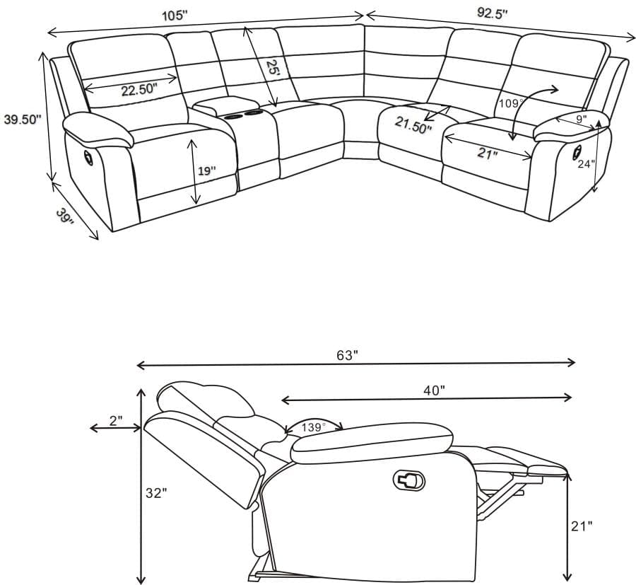 Reclinable seccional