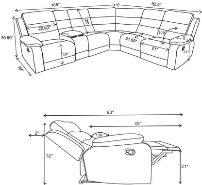 Reclinable seccional