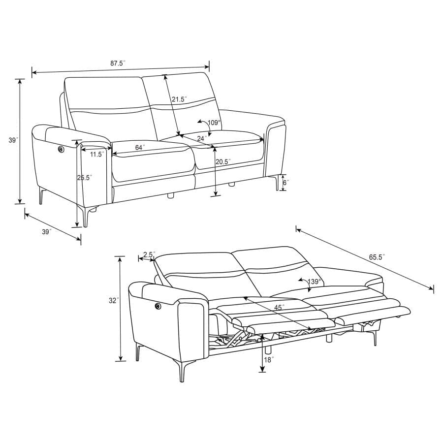 POWERS LIVING ROOM RECLINERS FULL SET 3 PC - FIVE STAR FURNITURE LIQUIDATION